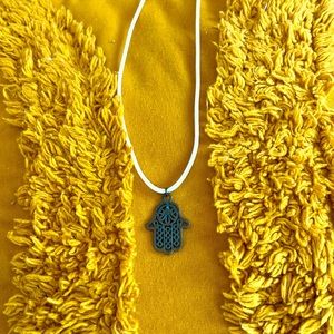 New Handmade Leather Rope Hamsa Hand Necklace